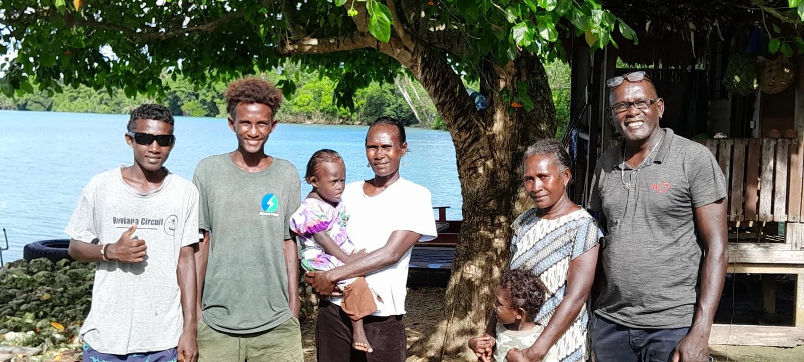 Harold and family at his home in Munda
